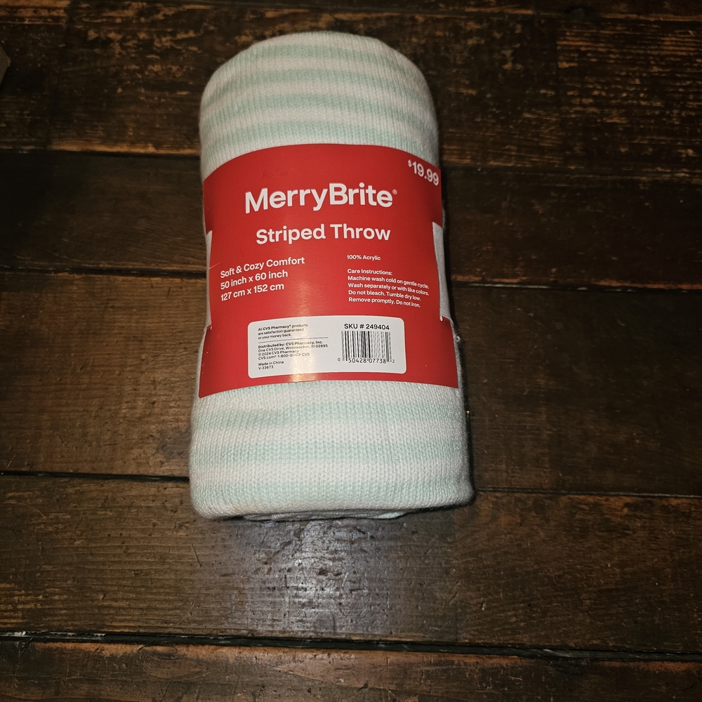 MerryBrite Striped Throw Blanket